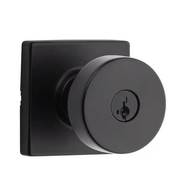Kwikset Kwikset: Pismo Entry Door Knob with Square Rose / Iron Black  / with SmartKey Technology KWS-740PSK-SQT-SMT-514